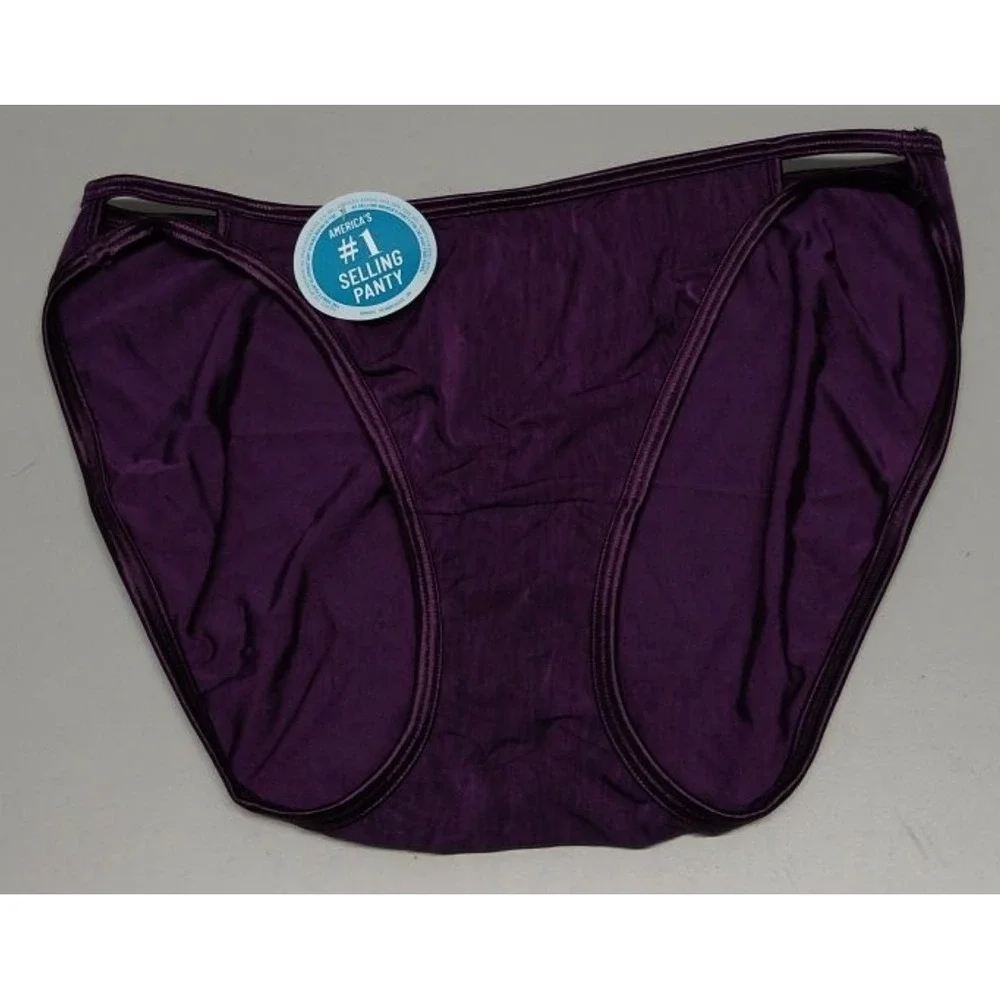 NWT Vanity‎ Fair Illumination String Bikini Panties Silky Stretch Purple Size 7